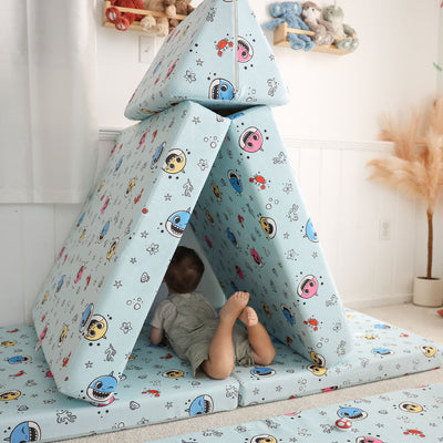 2
Toddler playing with Baby Shark™ x Roo & You™ Joey Play Couch covered in character print.