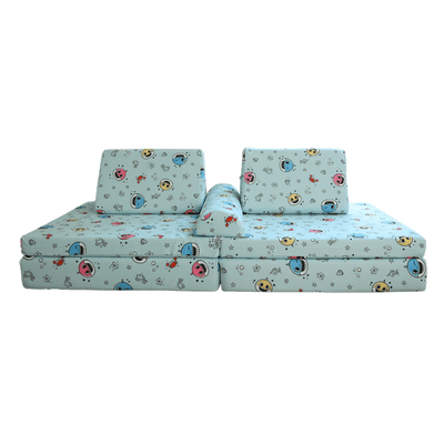 Baby Shark™ x Roo & You™ Play Couch with ocean-themed cover set.